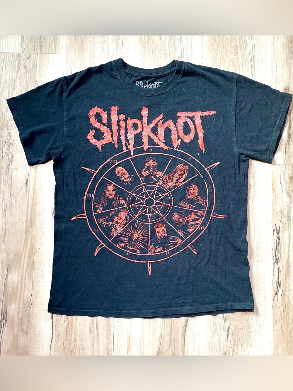 Slipknot Band T-Shirt in Black with Red Print, graphic tee 100 percent cotton